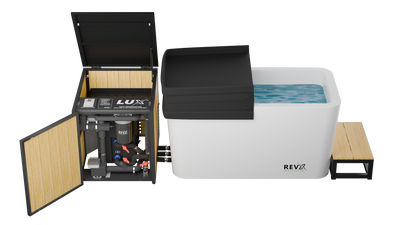 RevX Acrylic X Tub Cold Plunge + LUX High Performance Chiller and Filtration System